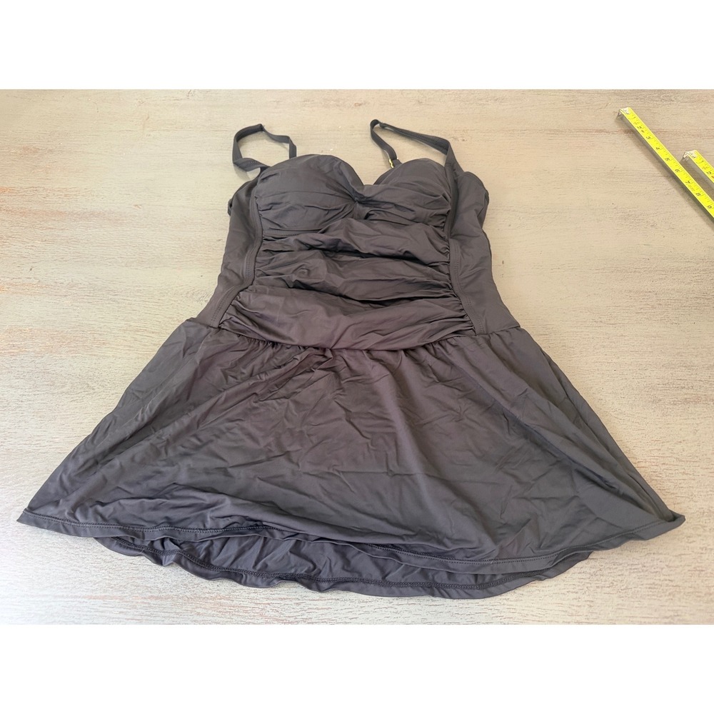 Rose Marie Reid Black Swim Skirt Cover Up Size Large Solid Modest Beachwear